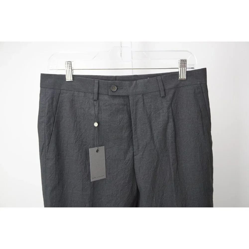 John Varvatos Charcoal Mens Wool Pants Sz 46 Brand New